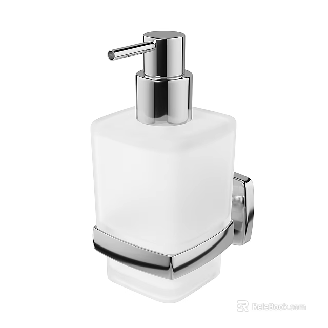 Modern Minimalist Decorative Ornament Set Featuring Glass Metal Wall Mounted Soap Dispenser For Bathroom Kitchen 3d model 