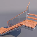 Modern Stylish Staircase Design With Wooden Treads Glass Railing And Metal Frame