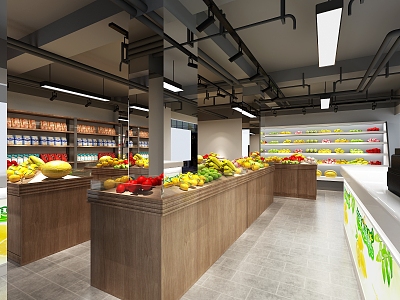 Industrial Wind Fruit Store Merchandise Store 3d model