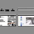 Modern Projection Monitoring Device Mockups Featuring Projection Screens And Display Designs