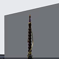 Decorative Weapons With Wooden Shafts Golden Accents And Purple Gemstone Tops