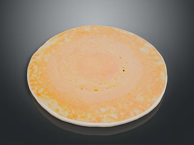 Golden Fluffy Pancake With Soft Texture And Round Shape On Black Background 3d model