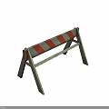 Red And White Striped Road Barrier With Metal Support Legs For Traffic Safety
