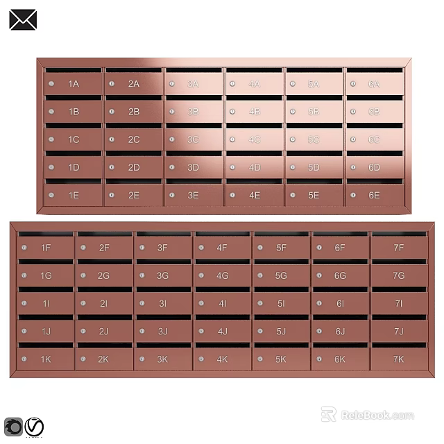 Metal Wall Mounted Mailbox Hanger With Organized Numbered Slots For Residential Use 3d model