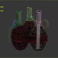 Military Weapon Hand Grenades Design With Metal Safety Pins And Textured Explosive Shells