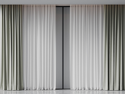 curtain gauze curtain 3d model