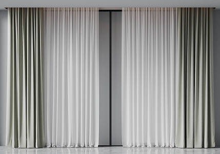 curtain gauze curtain 3d model