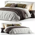 Modern Soft Upholstered Single Bed With Cozy Bedding Decorative Pillows And Matching Bedside Table