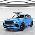 Blue Bentley Luxury SUV Exterior Design With Glossy Finish And Black Wheels