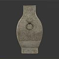 Traditional Ceramic Vase With Floral Carved Patterns And Ring Handles On Smooth Surface