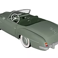 Classic Light Green Open Top Convertible Car With White Wheels And Sleek Design