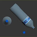 Transparent Mineral Water Bottles One Standing One Lying With Blue Label And Loose Cap