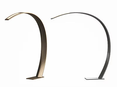 Modern Arched Floor Lamps With Gold And Black Sleek Design Base 3d model