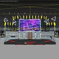 Modern Dance Hall Featuring Large Screen Geometric Patterns Stage And Dynamic Lighting Effects 3d model