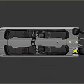 Sleek Modern Yacht With Green Accents Black Seats And Steering Wheel