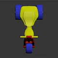 Colorful Children's Ride On Toy with Red Frame Yellow Seat and Blue Wheels