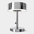 Metallic Silver Table Lamp With Round Shade And Adjustable Knob Base Design 3d model