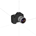 Vintage Black Camera With Large Detachable Lens In 3D Rendering Design