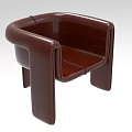 Sleek Modern Dark Brown Single Sofa With Curved Arms And Smooth Surface Design