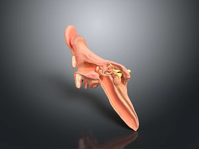 3D Human Ear Anatomical Structure Model With Detailed Internal Parts And Design 3d model