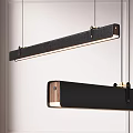 Sleek Modern Linear Pendant Lights With Black And Wooden Hanging Design