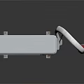 MITAGE X Air Conditioner Outdoor Unit With White Body Ventilation Grille Connected Hose Red Valve