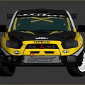 Yellow And Black Racing Car With Rear Spoiler Number 30 And Koni Logo