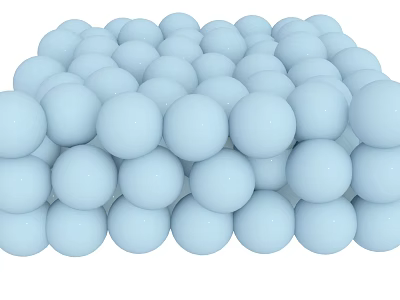 Blue Spheres Stacked in 3D Geometric Pattern with Smooth Round Surface 3d model
