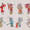 Peking Opera Character Pendants With Various Colors And Traditional Costumes For Decoration
