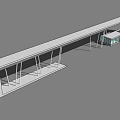Modern Main Entrance Gate With Glass Curtain Wall And Canopy Design