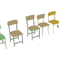 Various Colored Modern Chairs With Different Styles Designs And Metal Frames