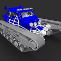 Blue All Terrain Vehicle With Track System Open Frame And Headlights 3d model