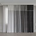 Modern Curtain Fabric Curtain 3d model