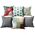 Decorative Throw Pillows With Diverse Patterns And Colorful Designs For Home Decor 3d model