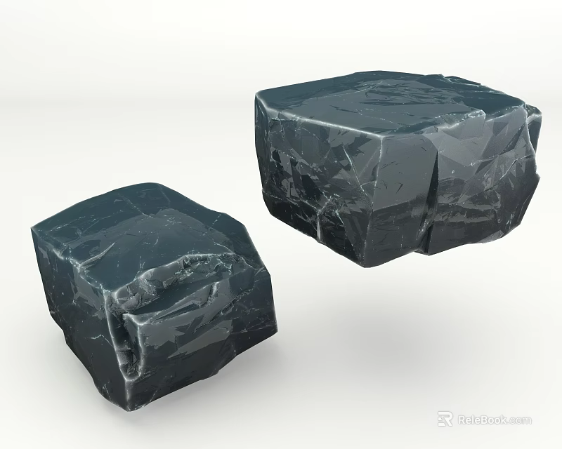 Natural Stone and Wood Decorative Elements for Home Interior Design 3d model