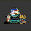 Turquoise Portable Kitchen Cooking Set With Stove Pan Oil Container And Cloth