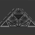 Cartoon Transparent Geometric Shapes With Different Designs And Blue White Details On Gray Background