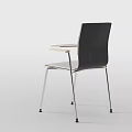 Gray Black Office Chair With Metal Frame Armrests And Foldable Desk