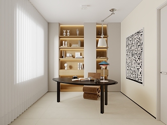 Modern Minimalist Study 3d model