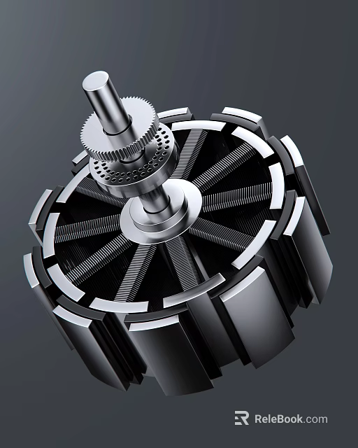 Smart Machine Internal Mechanical Core Featuring Gears Shaft And Metal Components 3d model 