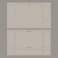 Elegant Modern Background Wall With White Decorative Panels And Ornate Frames Design 3d model