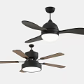 Modern Ceiling Fans With Black And Wooden Blades And Built In Lights For Home Use