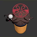 Stylized Anime Game Character With Fox Ear Hat Brown Hair And Red Scarf