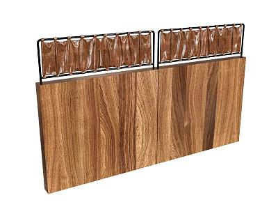 Modern Room Partition With Wooden Panels And Glass Inserts On Metal Frame 3d model