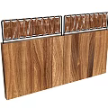 Modern Room Partition With Wooden Panels And Glass Inserts On Metal Frame