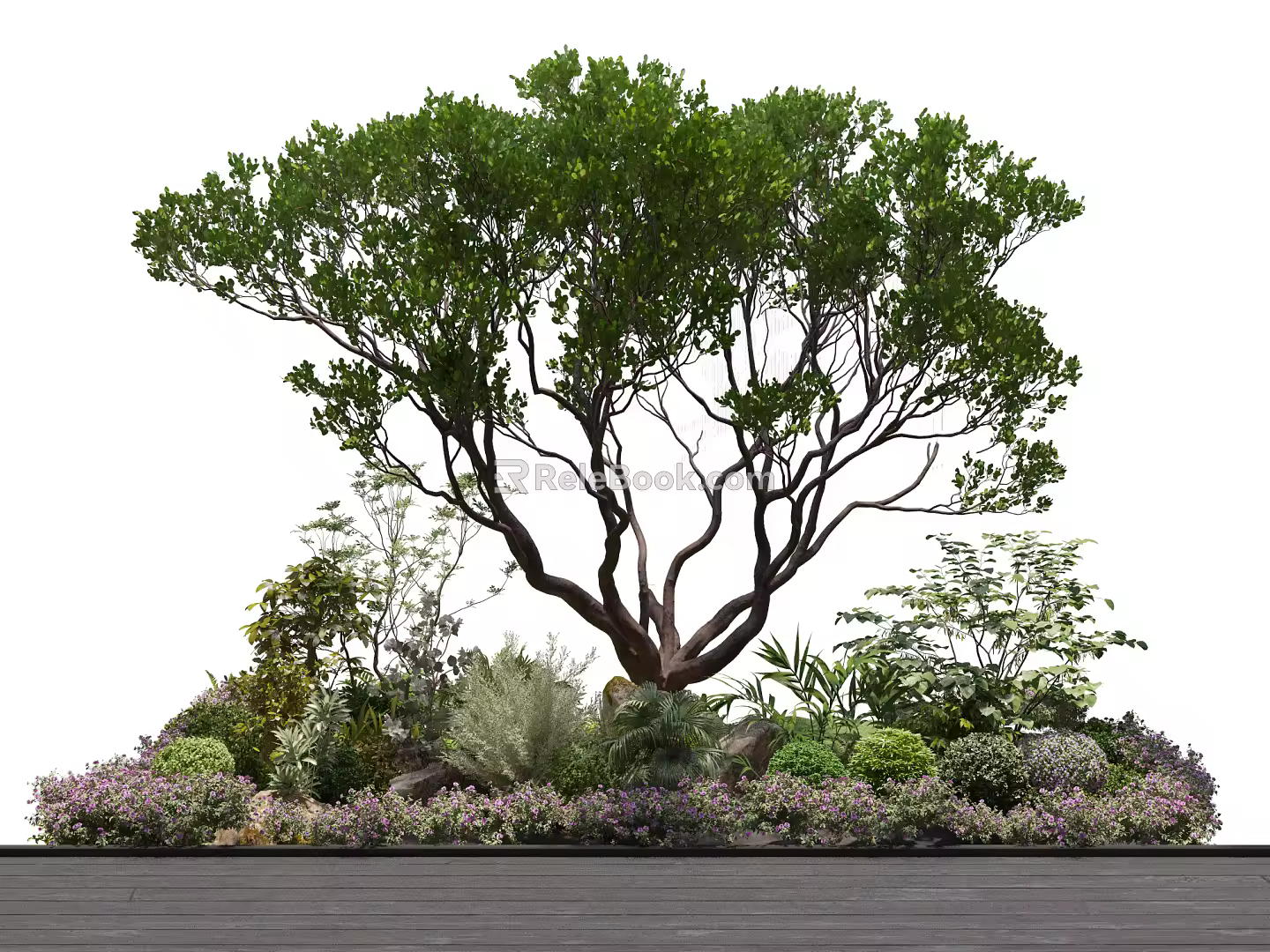 Modern Tree Plant Landscape Cluster 3d model