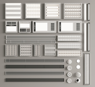 Grille lamp combination 3d model