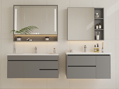 modern sink bathroom cabinet 3d model