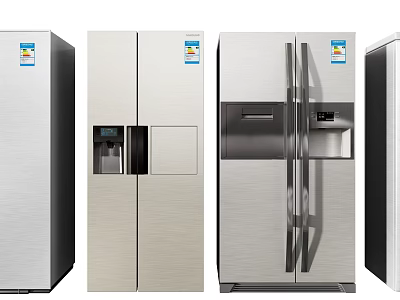 Stainless Steel Fridge Freezers With Side by Side French Door And Single Door Styles 3d model