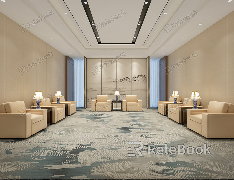 New Chinese Reception Room Reception Room Meeting Room model